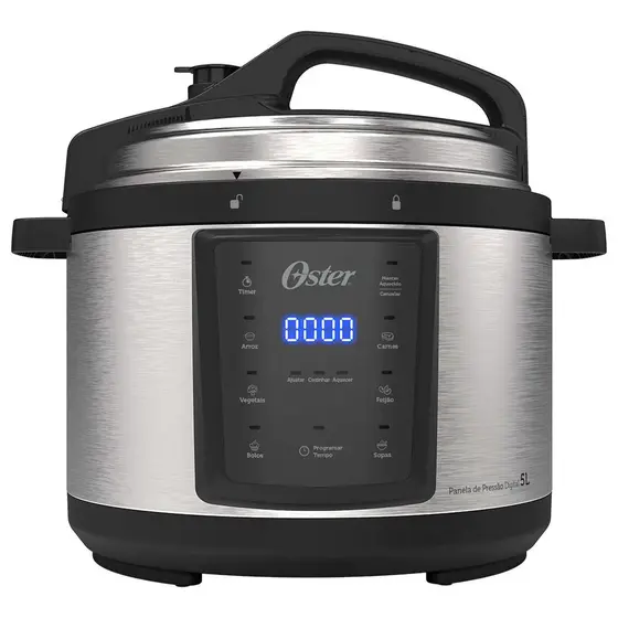 Panela de Pressão Elétrica Digital Oster 5L Inox 110V OPAN920