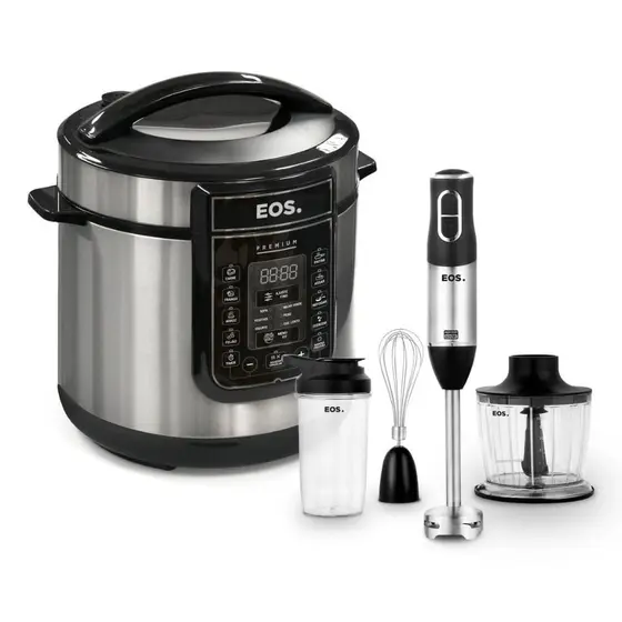 Panela de Pressão Elétrica EOS EPP60DI (com Mixer 3 em 1 EMX02) 220V