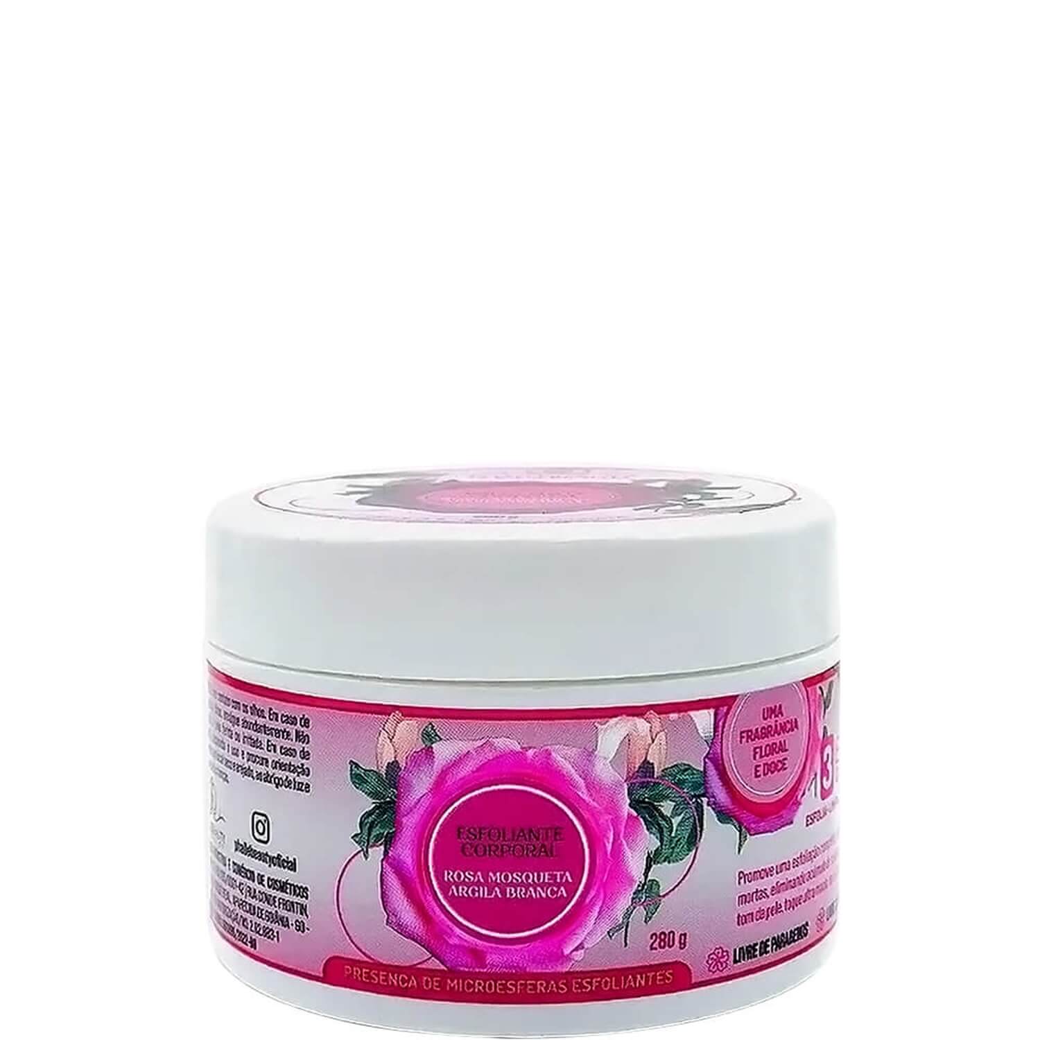 Esfoliante Phállebeauty Rosa Mosqueta Com Argila Branca Corporal 280g