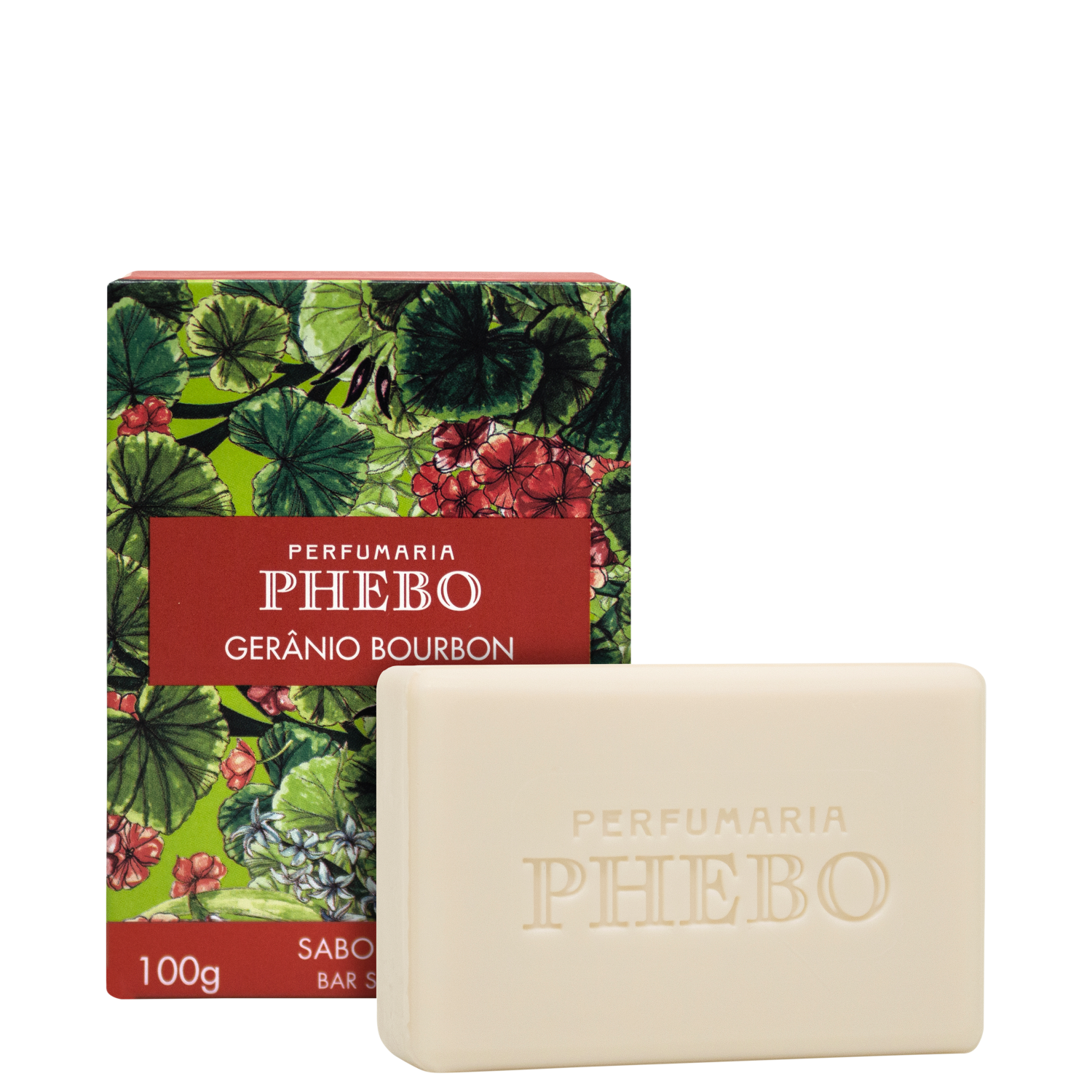 Sabonete em Barra Phebo Mediterrâneo Gerânio Bourbon 100g
