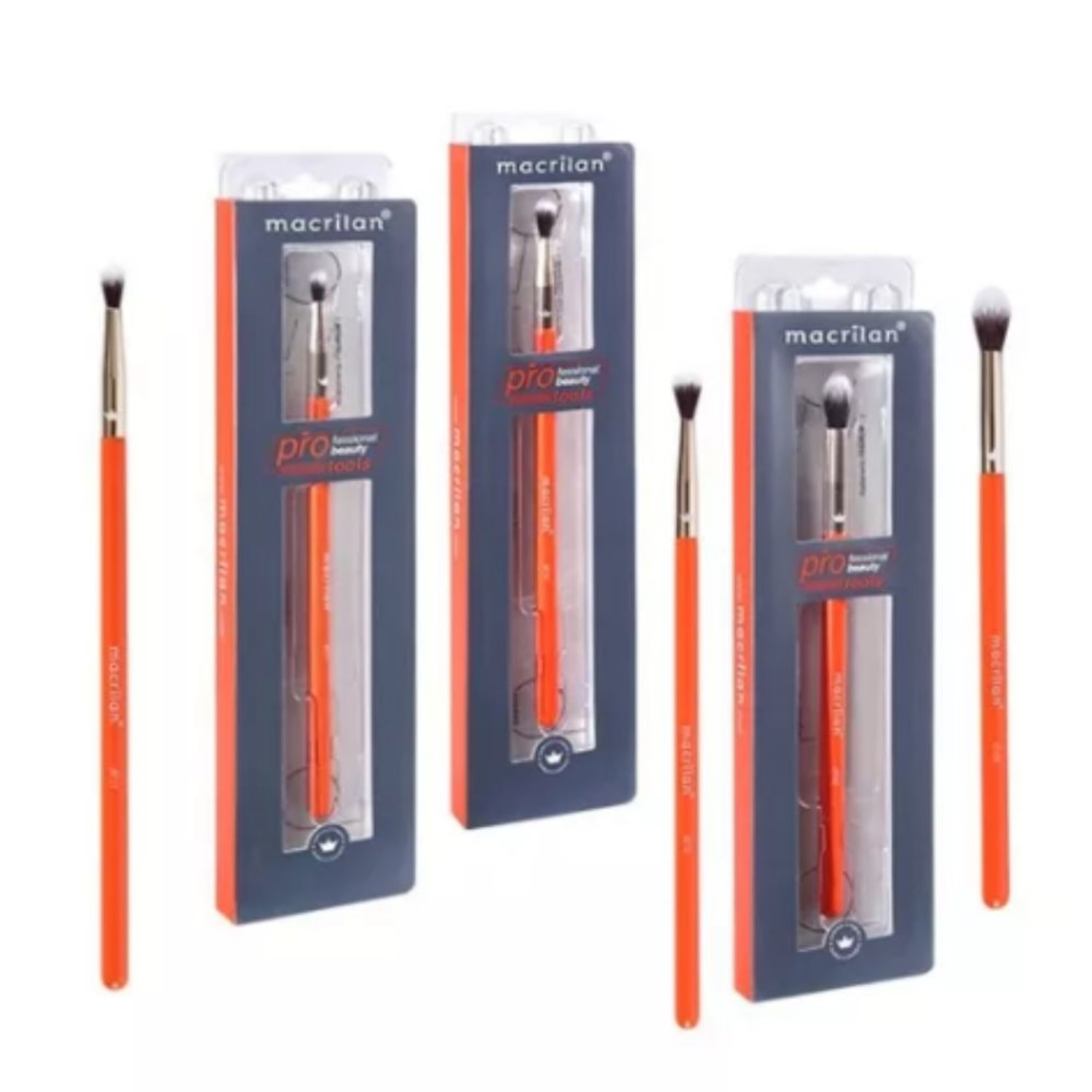 Kit Pincel Macrilan Beauty Tools BT09 BT10 BT11 Esfumado