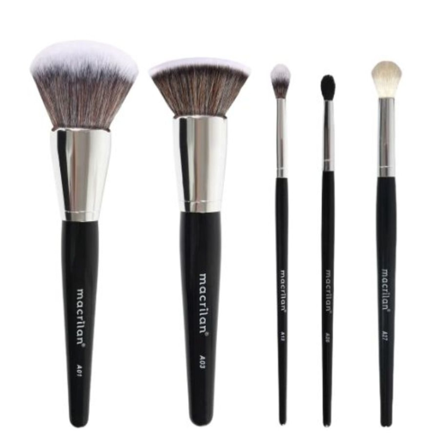 Kit Pincel Macrilan A01 A03 A12 A26 A27 Profissional Grande para Pó Linha Max