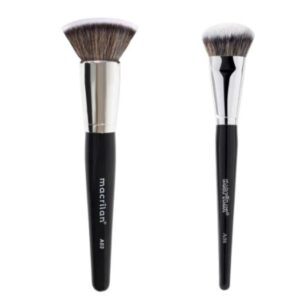 Kit Pincel Macrilan A03 A06 Profissional Kabuki Reto Precisão para Contorno Linha Max