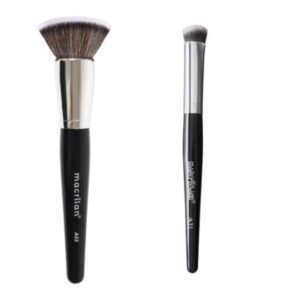 Kit Pincel Macrilan A03 A31 Profissional Kabuki Reto para Corretivo Linha Max