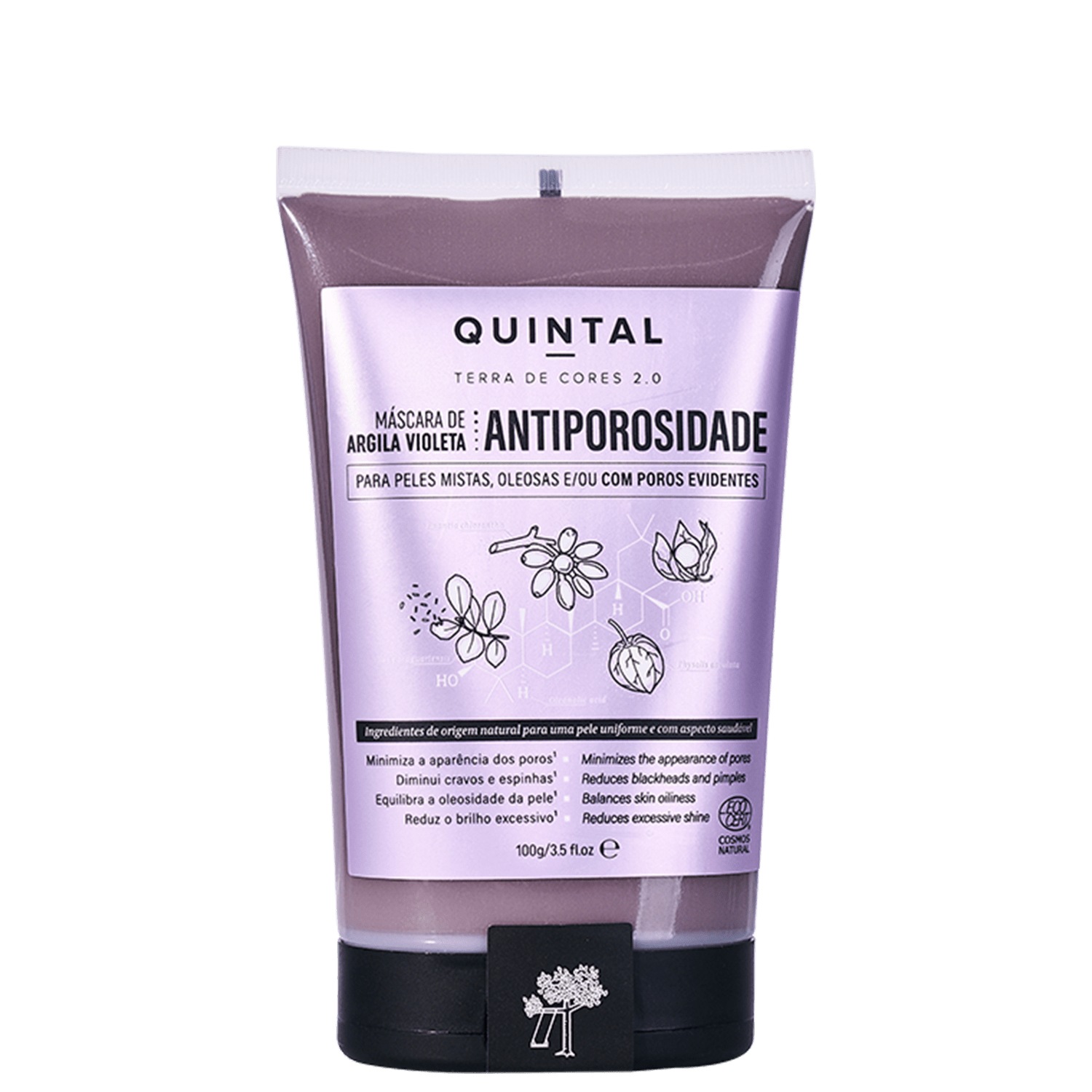 Máscara de Argila Violeta Quintal Terra de Cores 2,0 Antiporosidade 100g