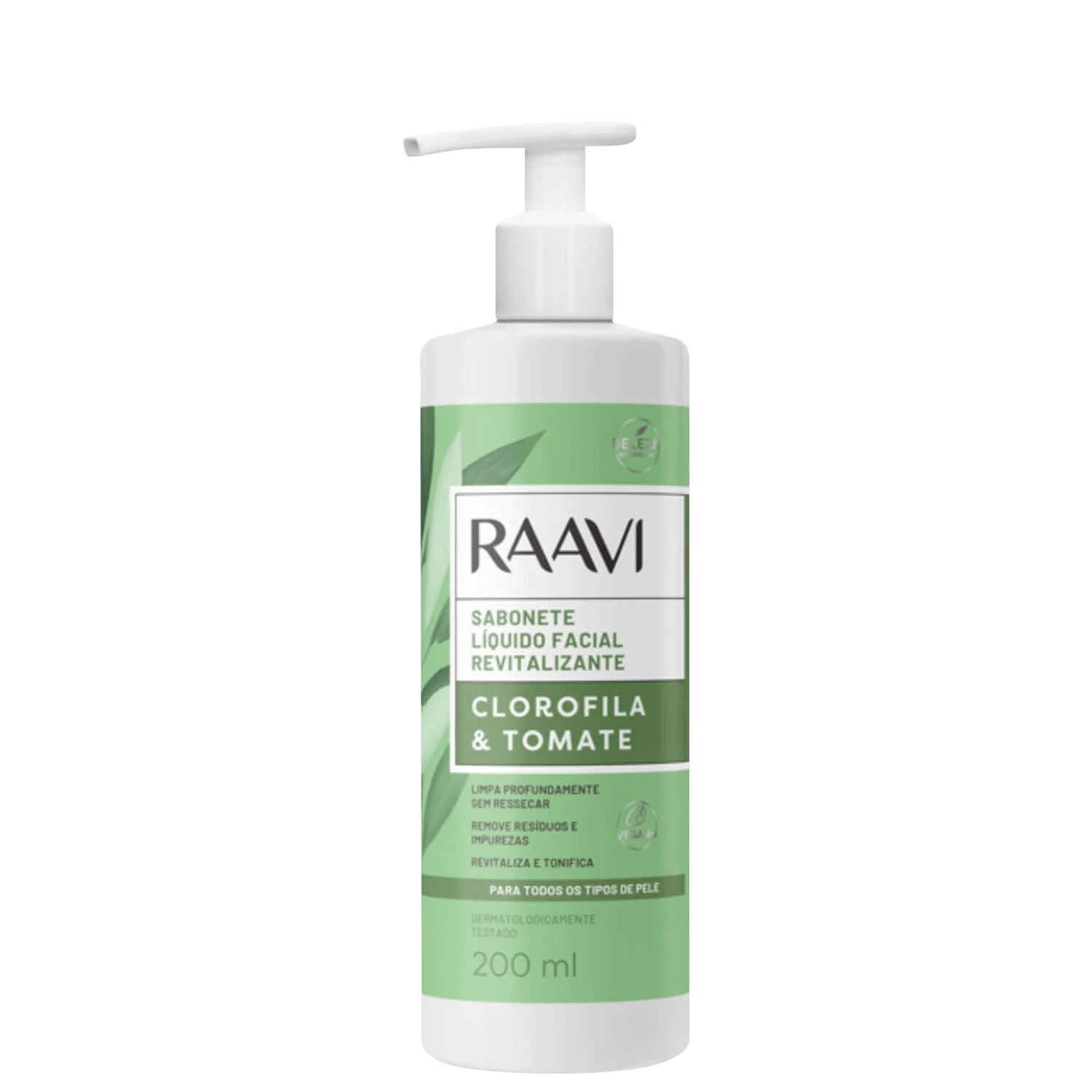 Sabonete Líquido Facial Raavi Clorofila Tomate 200ml