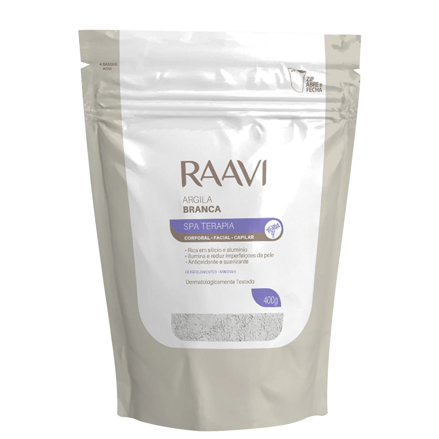 Argila Branca Raavi SPA Terapia Corporal Facial Capilar 400g
