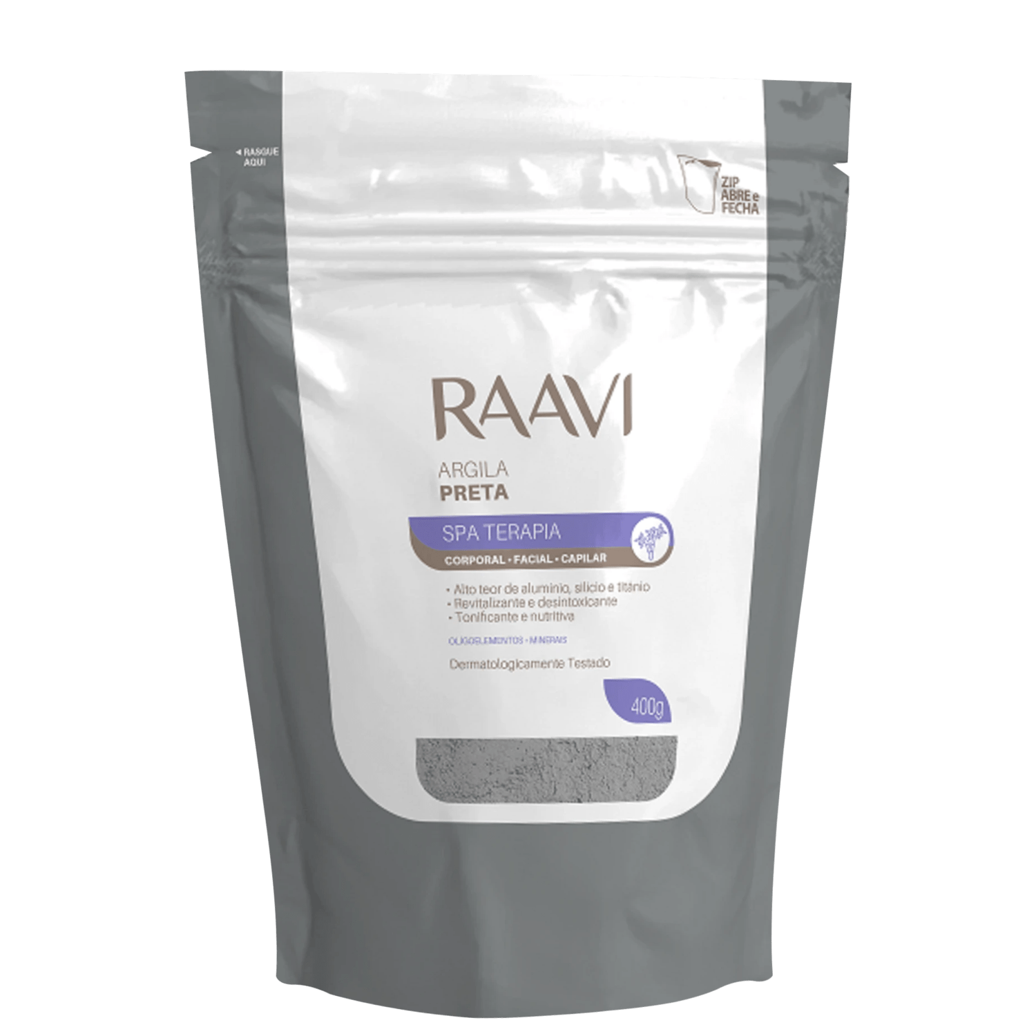 Argila Preta Raavi SPA Terapia Corporal Facial Capilar 400g