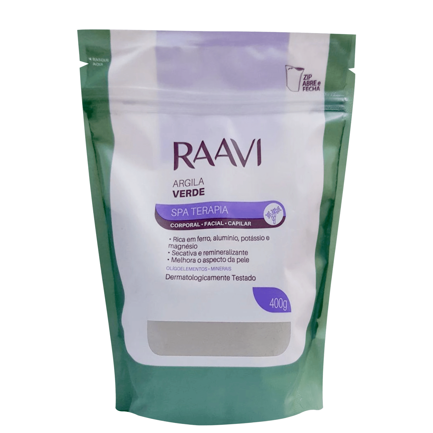 Argila Verde Raavi SPA Terapia Corporal Facial Capilar 400g