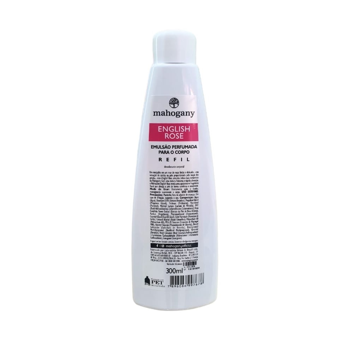 Refil Hidratante Desodorante Corporal Mahogany English Rose 300ml
