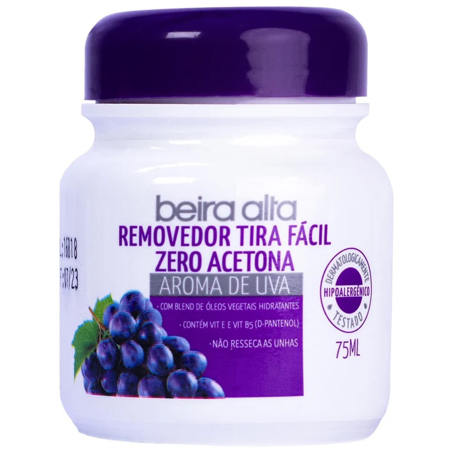 Removedor de Esmaltes Beira Alta Tira Fácil Uva 75ml