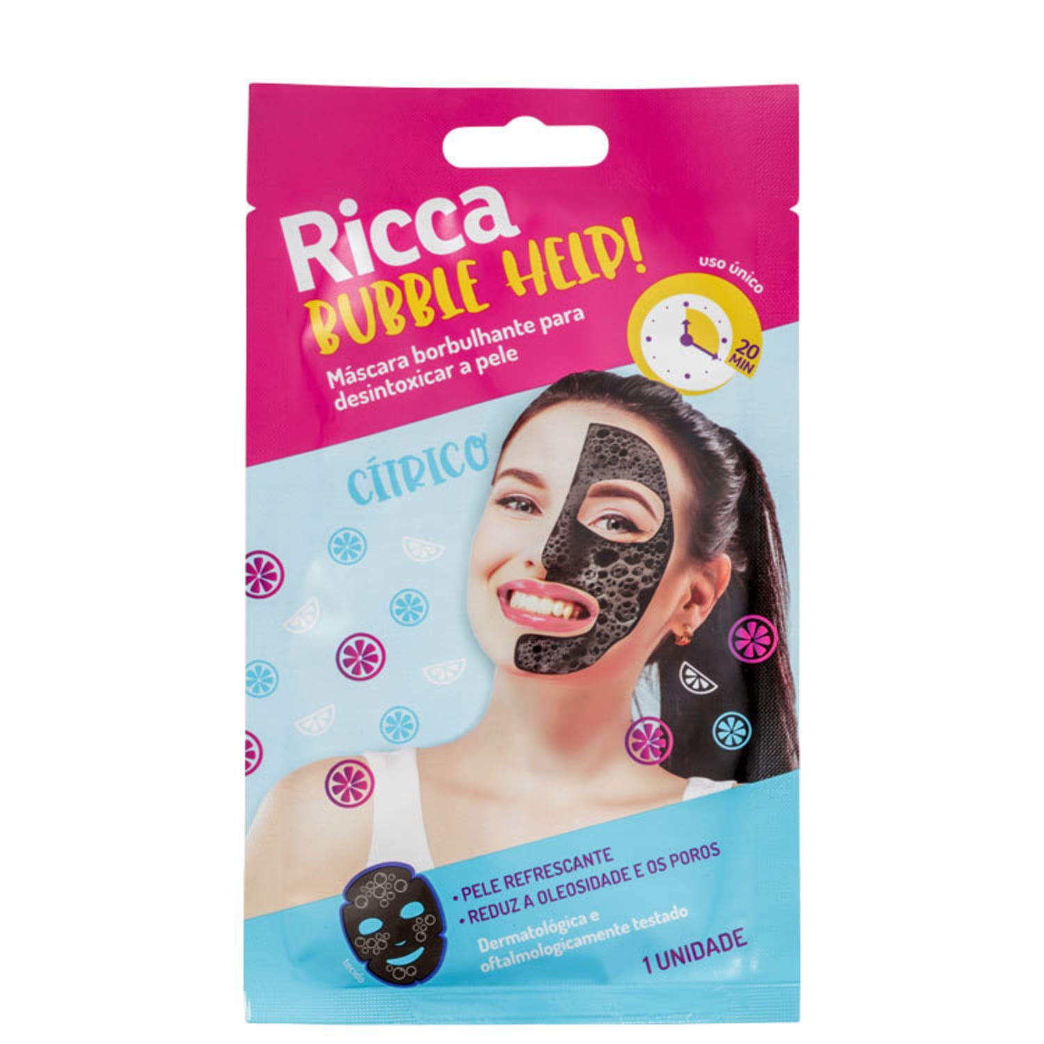 Máscara de Limpeza Facial Ricca Bubble Help 1 unidade