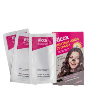 Adesivo Removedor de Cravos Ricca Faixa Preta Contra os Cravos 3 unidades Adesivo Removedor de Cravos Ricca Faixa Preta Contra os Cravos 3 unidades