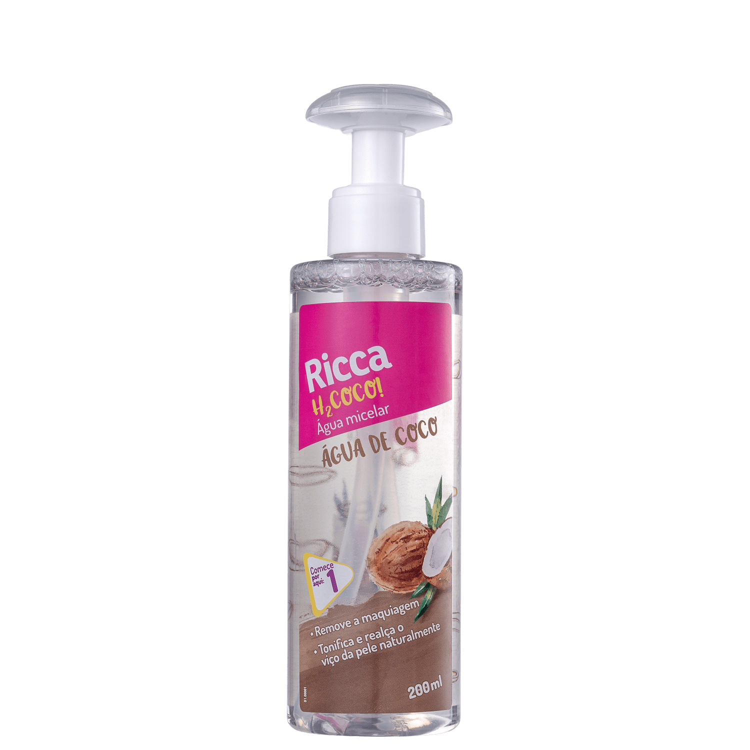 Água Micelar Ricca H2COCO Água de Coco 200ml