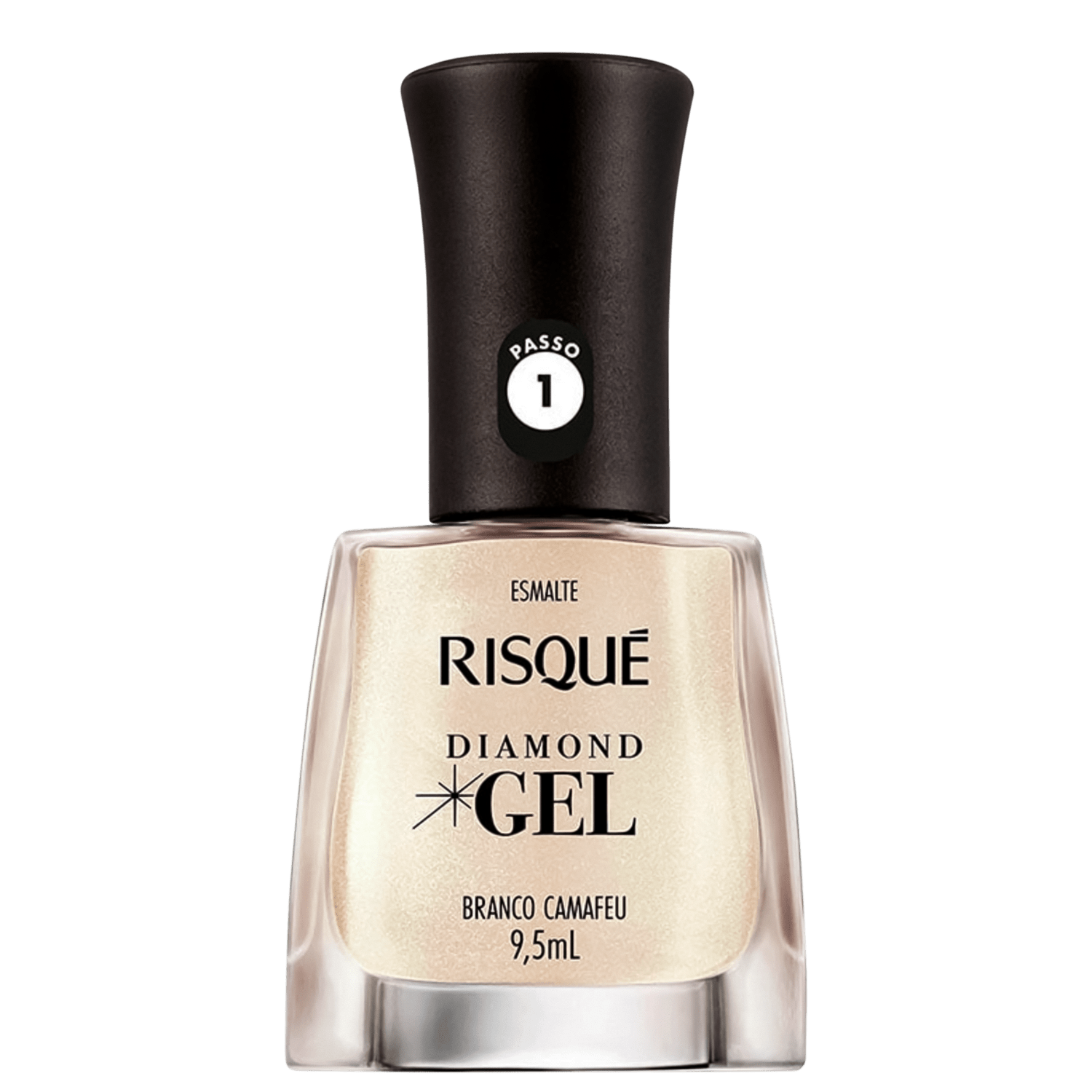 Esmalte Metálico Risqué Diamond Gel Branco Camafeu 9,5ml