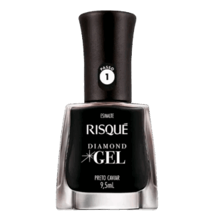 Esmalte Cremoso Risqué Diamond Gel Preto Caviar 9,5ml