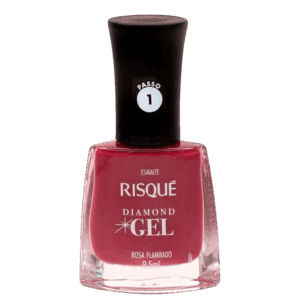 Esmalte Cremoso Risqué Diamond Gel Rosa Flambado 9,5ml