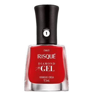 Esmalte Cremoso Risqué Diamond Gel Vermelho Cereja 9,5ml