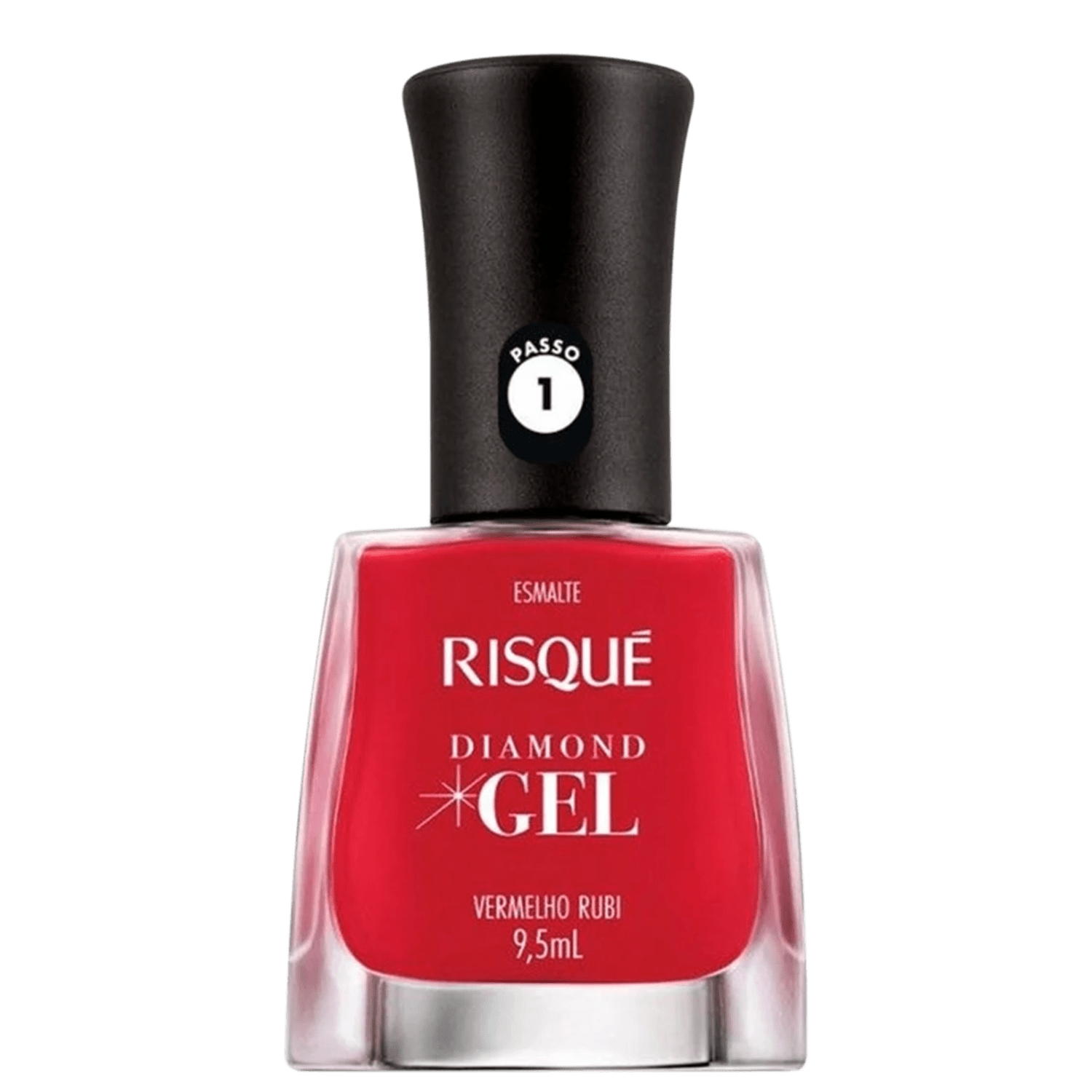 Esmalte Cremoso Risqué Diamond Gel Vermelho Rubi 9,5ml