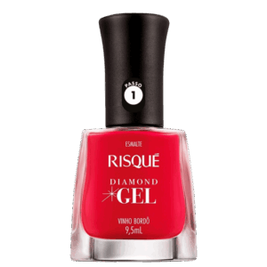 Esmalte Cremoso Risqué Diamond Gel Vinho Bordô 9,5ml