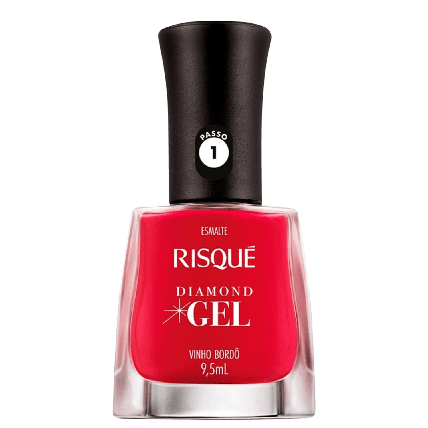 Esmalte Cremoso Risqué Diamond Gel Vinho Bordô 9,5ml