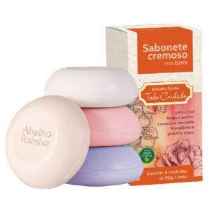 Sabonete Cremoso em Barra Abelha Rainha Quarteto Sortido TODO CUIDADO REF 5395