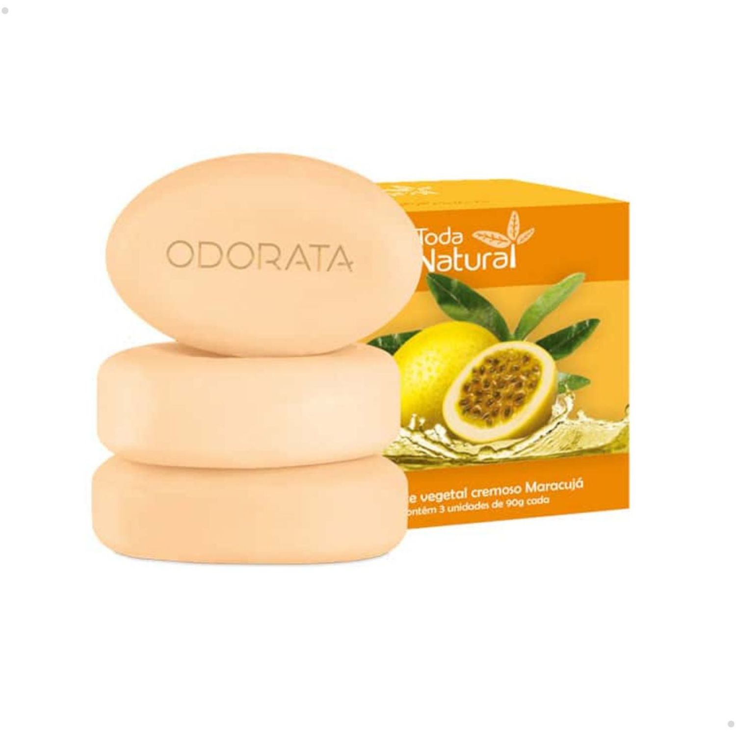 Sabonete em Barra Vegetal Odorata Maracujá Com Efeito Calmante Toda Natural 3x90g