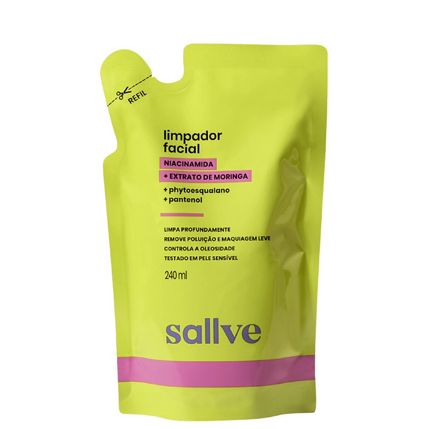 Refil Gel de Limpeza Sallve Limpador Facial 240ml