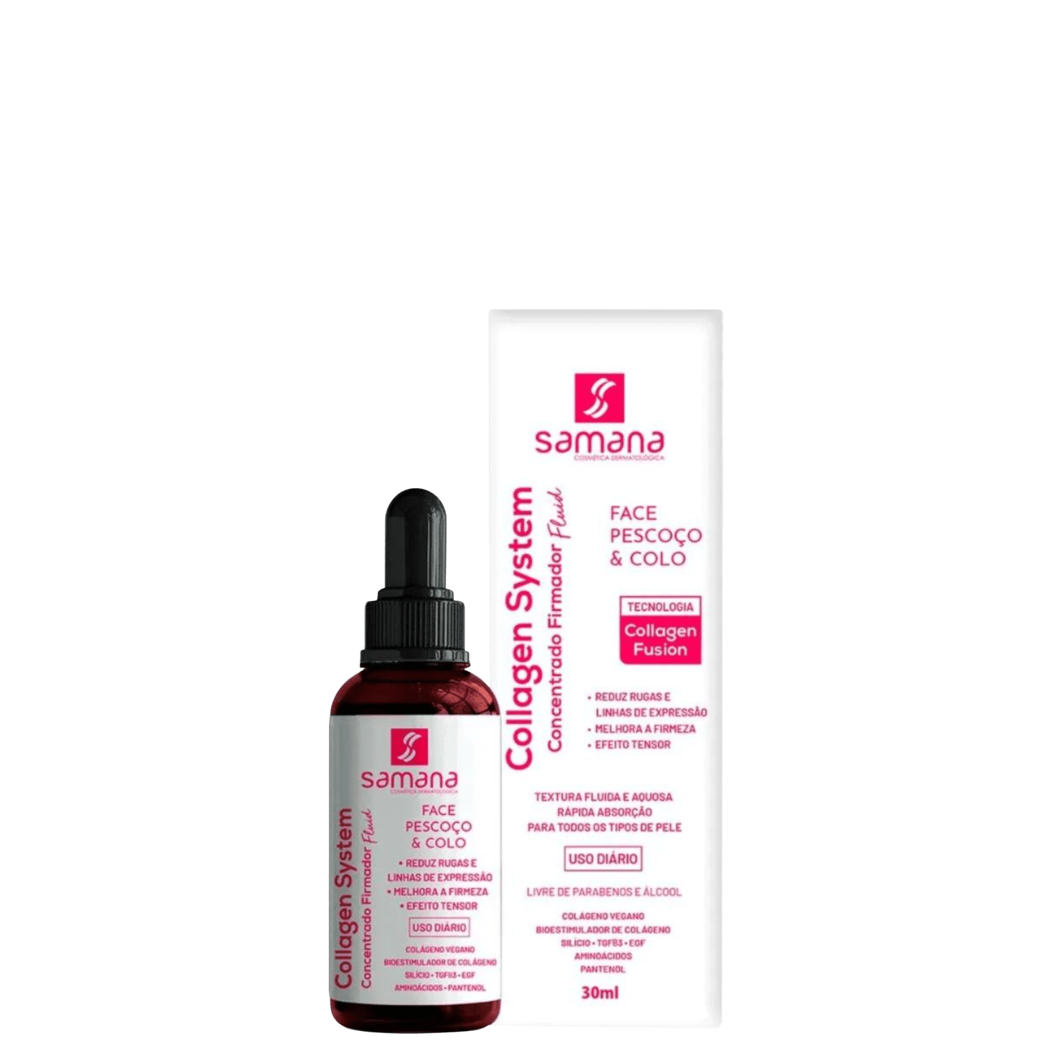 Sérum Facial Redutor de Linhas Samana Collagen System Firmador 30ml