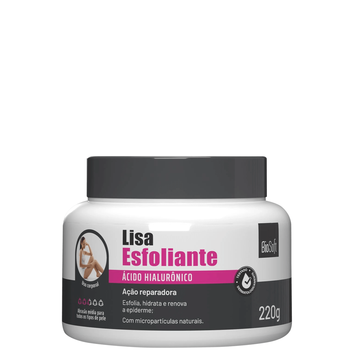 Creme Esfoliante Soft Hair Bio Soft Lisa Ácido Hialurônico Corporal 220g