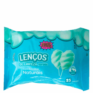Lenços Umedecidos Super Poderes Limpeza Profunda Algodão Doce 25 unidades