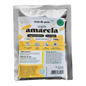 Máscara Facial Tom De Pele Argila Amarela 100g