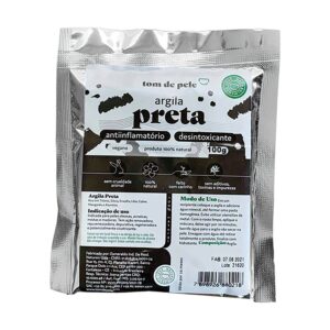 Máscara Facial Tom De Pele Argila Preta 100g