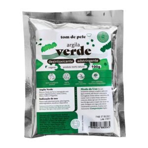 Máscara Facial Tom De Pele Argila Verde 100g