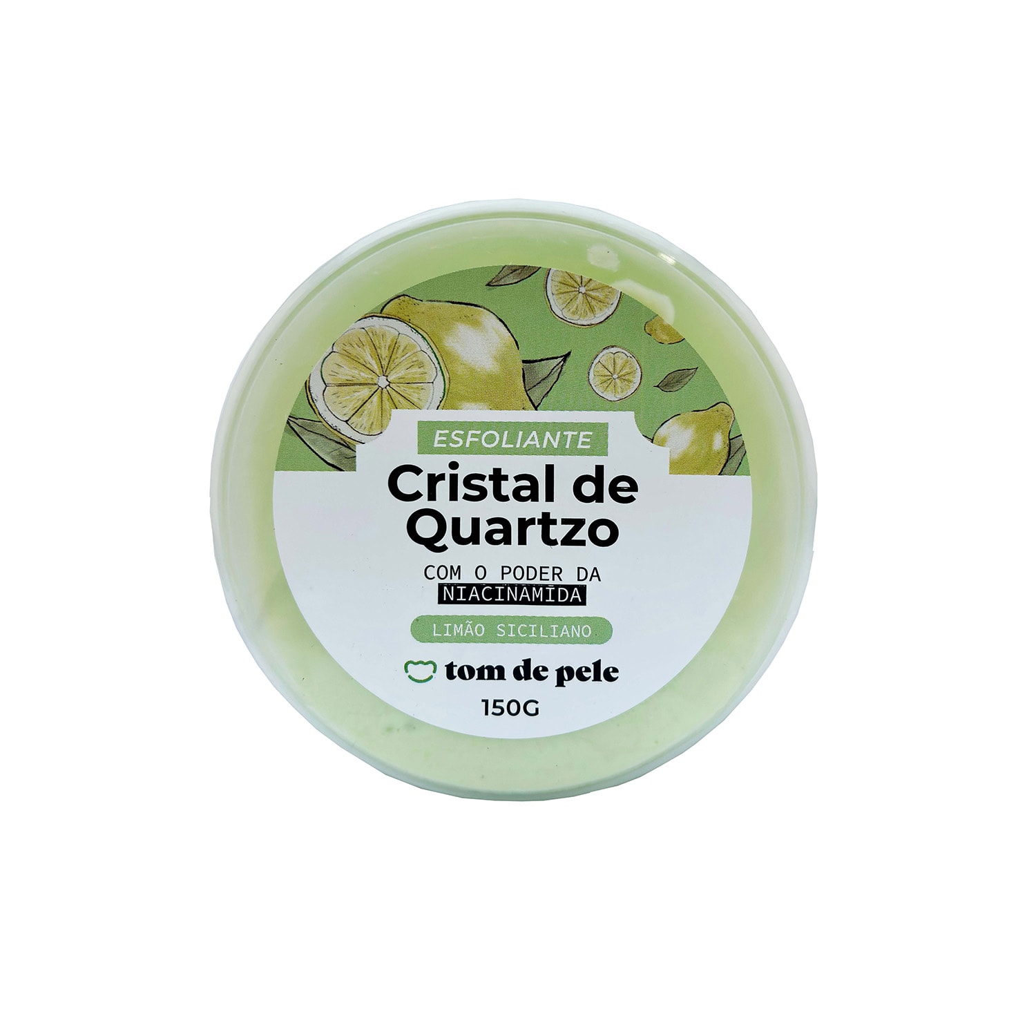 Esfoliante Tom de Pele Cristal de Quartzo Limão Siciliano Corporal 150g