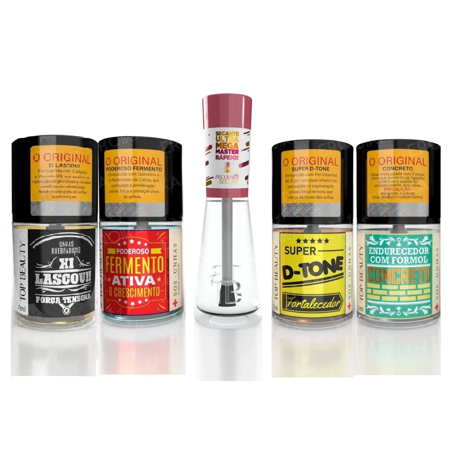 Kit Tratamento Top Beauty S.O.S Unhas Quebradiças A Salvação Que Suas Unhas Precisam 5 Itens