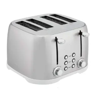 Torradeira Elétrica Amazon Basics 4 Fatias 6 Níveis Prata 1600W Torradeira Elétrica Amazon Basics 4 Fatias 6 Níveis Prata 1600W