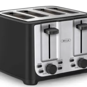 Torradeira Elétrica Bella 4 Fatias com Slots Extra Largos e Desligamento Automático Preta