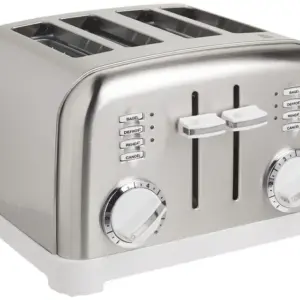 Torradeira Elétrica Cuisinart Design Clássico 4 Fatias Metal Branco/Inox CPT-180WP1 Torradeira Elétrica Cuisinart Design Clássico 4 Fatias Metal Branco/Inox CPT-180WP1