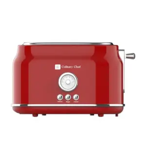Torradeira Elétrica Culinary Chef Estilo Retrô 2 Fatias Vermelha 900W CCTO102-RED Torradeira Elétrica Culinary Chef Estilo Retrô 2 Fatias Vermelha 900W CCTO102-RED