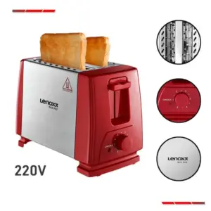 Torradeira Elétrica Automática Lenoxx Inox Red 2 Fatias 600W