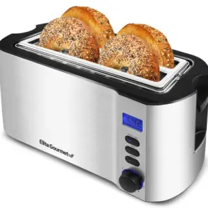 Torradeira Elétrica Elite Gourmet Extra Wide 2 Fatias Funções Cancelar, Descongelar e Bagel ECT2428 Torradeira Elétrica Elite Gourmet Extra Wide 2 Fatias Funções Cancelar, Descongelar e Bagel ECT2428