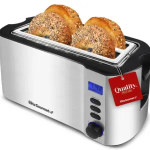 Torradeira Elétrica Elite Gourmet 4 Fatias Funções Bagel e Descongelamento Aço Inox ECT4400B Torradeira Elétrica Elite Gourmet 4 Fatias Funções Bagel e Descongelamento Aço Inox ECT4400B