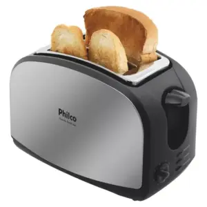 Torradeira Elétrica Philco French Toast Inox Preta 900W 127V