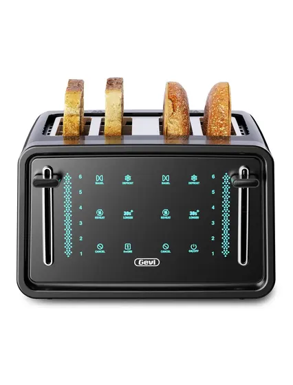Torradeira Elétrica Gevi 4 Fatias com Tela de LED Touchscreen e Função Bagel