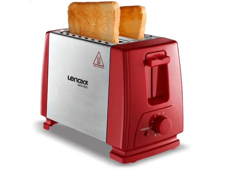 Torradeira Elétrica Lenoxx Red Inox Vermelha PTR203