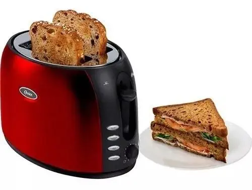 Torradeira Elétrica Oster Chrome Vermelha 220V BBKR