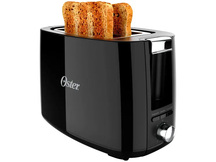 Torradeira Elétrica Oster Black Simple Life 7 Níveis de Tostagem Preta OTOR650