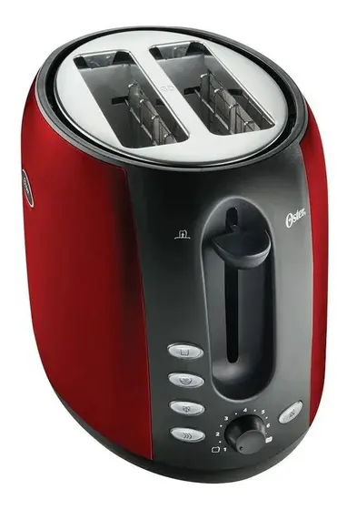 Torradeira Elétrica Oster Aço Inox Vermelha 127V TSSTTJC5BBKR