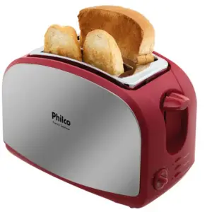 Torradeira Elétrica Philco French Toast 8 Níveis de Tostagem Vermelha